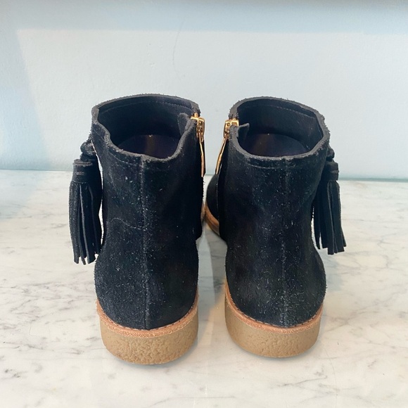 Kate Spade Bellamy Suede Tassel Black Booties Size 8.5 VGUC - Picture 4 of 6